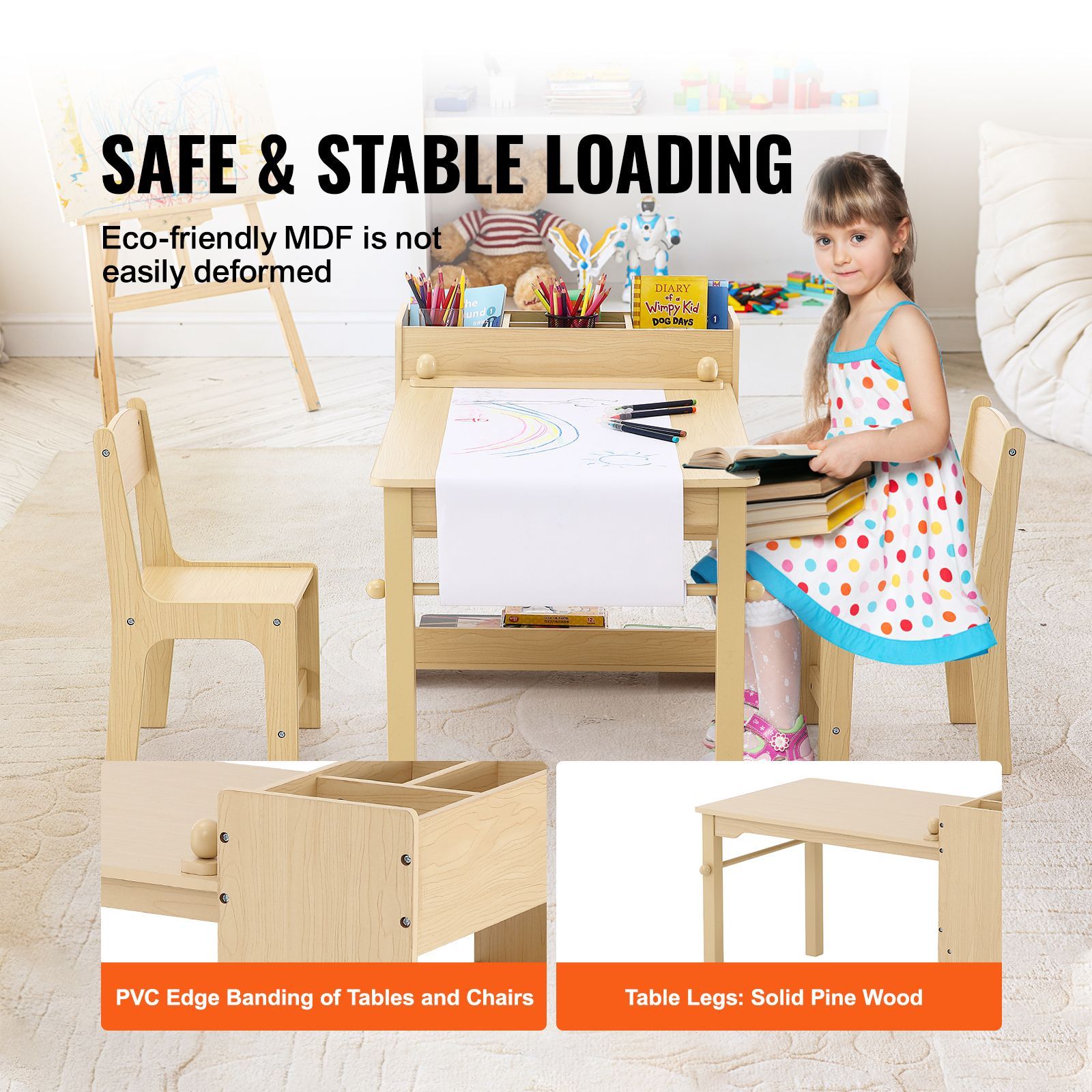 Kids Art Table and 2 Chairs, 2 - Art Craft Toddlers ulasan dan harga