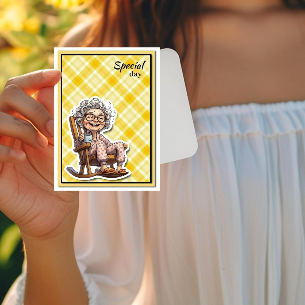 Smiling Old Lady Clear Stamps  - Rubber Stamp Blank ulasan dan harga