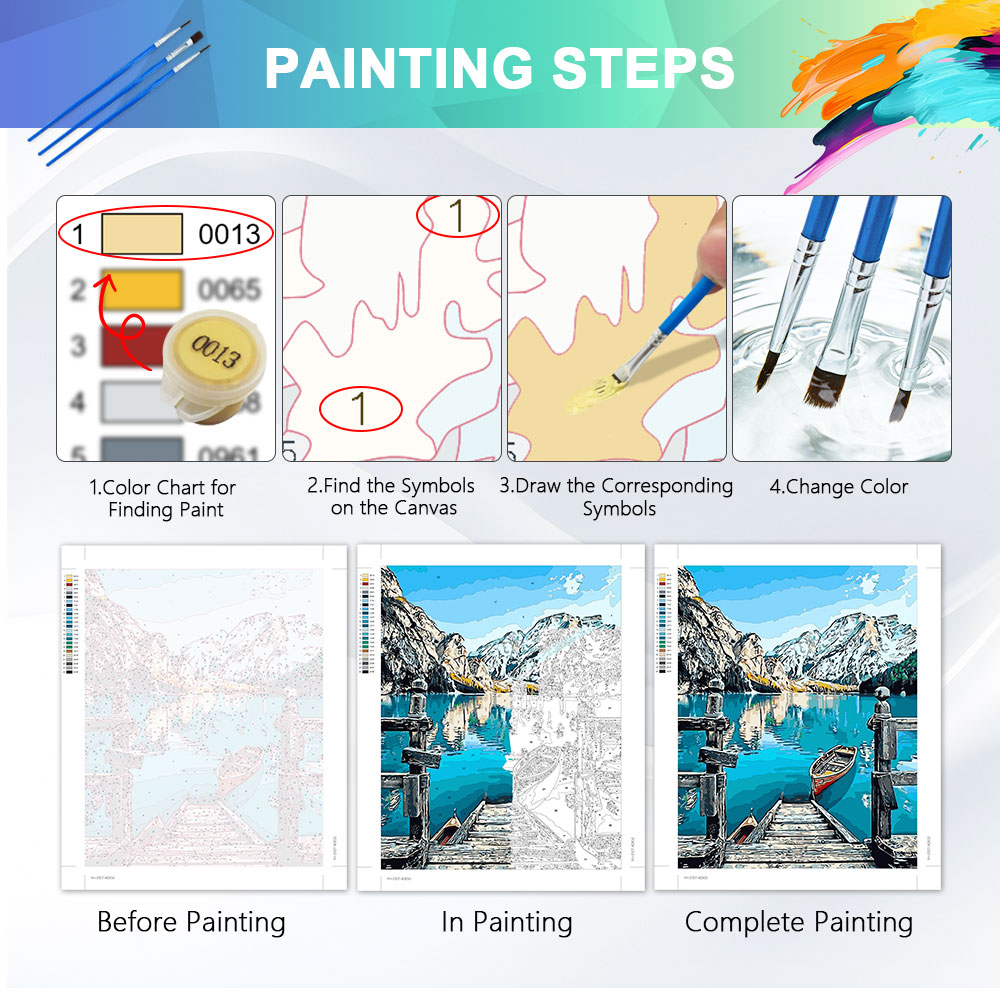HUACAN Painting By Numbers Adu - Art Craft Number ulasan dan harga