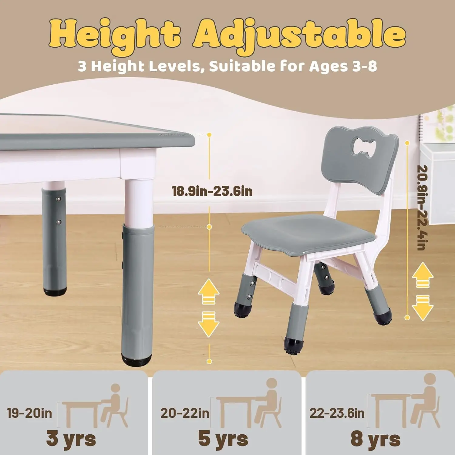 Kids Table and 4 Chairs Set fo - Art Craft Toddlers ulasan dan harga