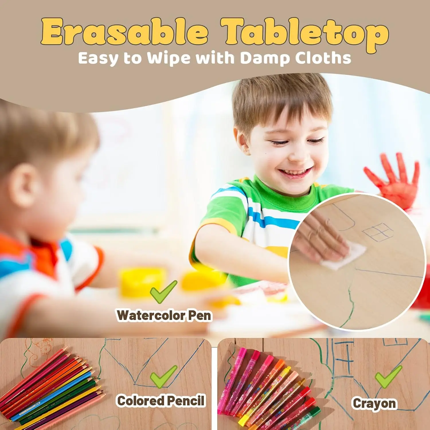 Kids Table and 4 Chairs Set fo - Art Craft Toddlers ulasan dan harga