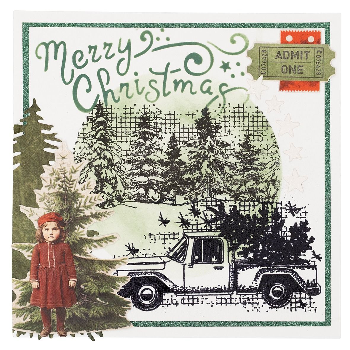 Starry background Winter Santa - Rubber Stamp Blank ulasan dan harga