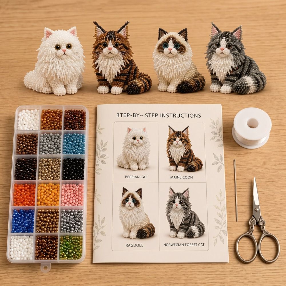 Handmade DIY Animal Bead Embro - Art Craft Kits For Kids ulasan dan harga