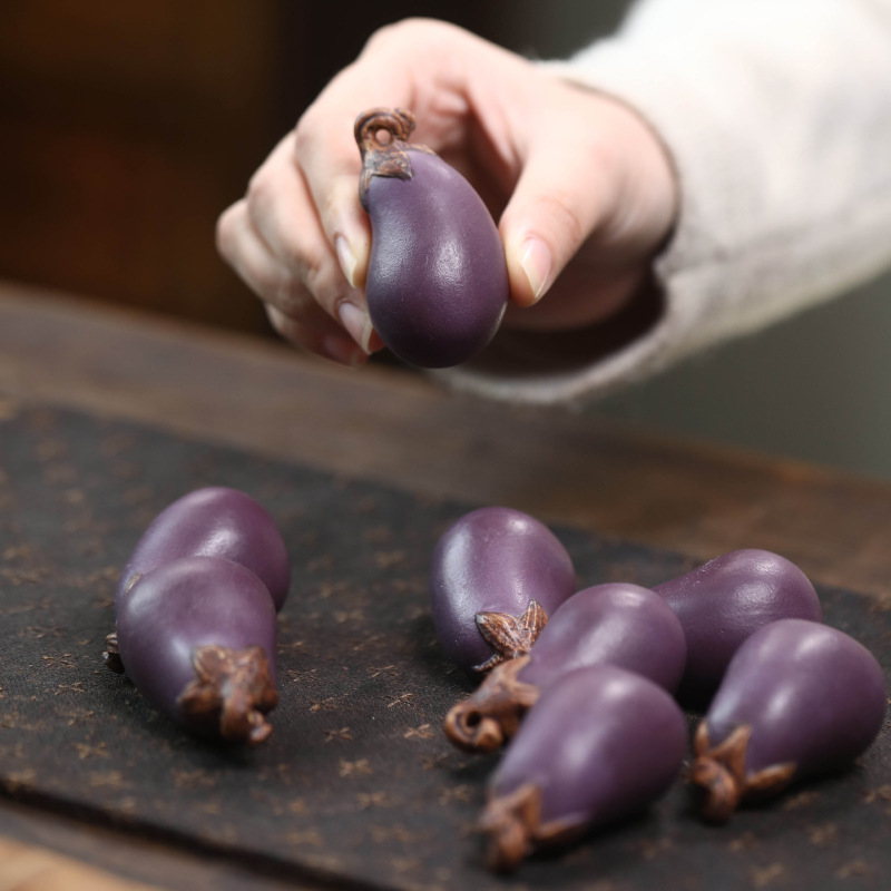 Purple Sand Eggplant Tea Pet H - Art Craft Vegetables ulasan dan harga