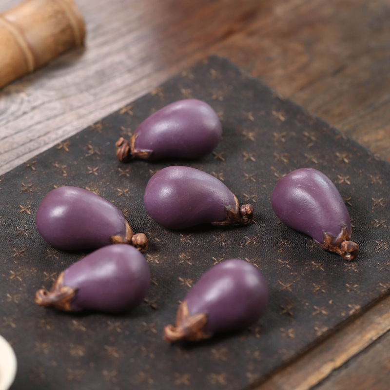 Purple Sand Eggplant Tea Pet H - Art Craft Vegetables ulasan dan harga