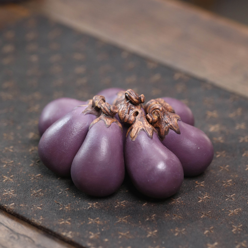 Purple Sand Eggplant Tea Pet H - Art Craft Vegetables ulasan dan harga