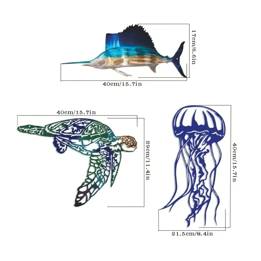 CIFBUY Metal Wall Art Swordfis - Art Craft Jellyfish ulasan dan harga
