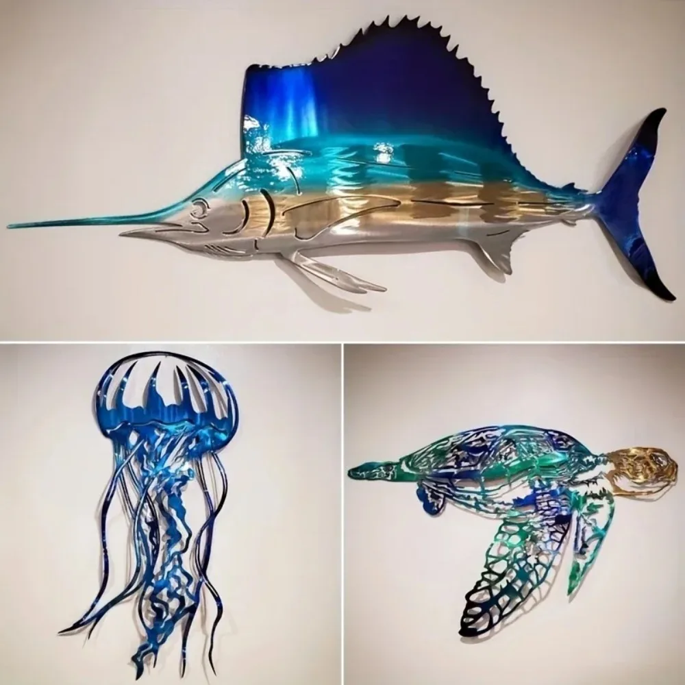 CIFBUY Metal Wall Art Swordfis - Art Craft Jellyfish ulasan dan harga