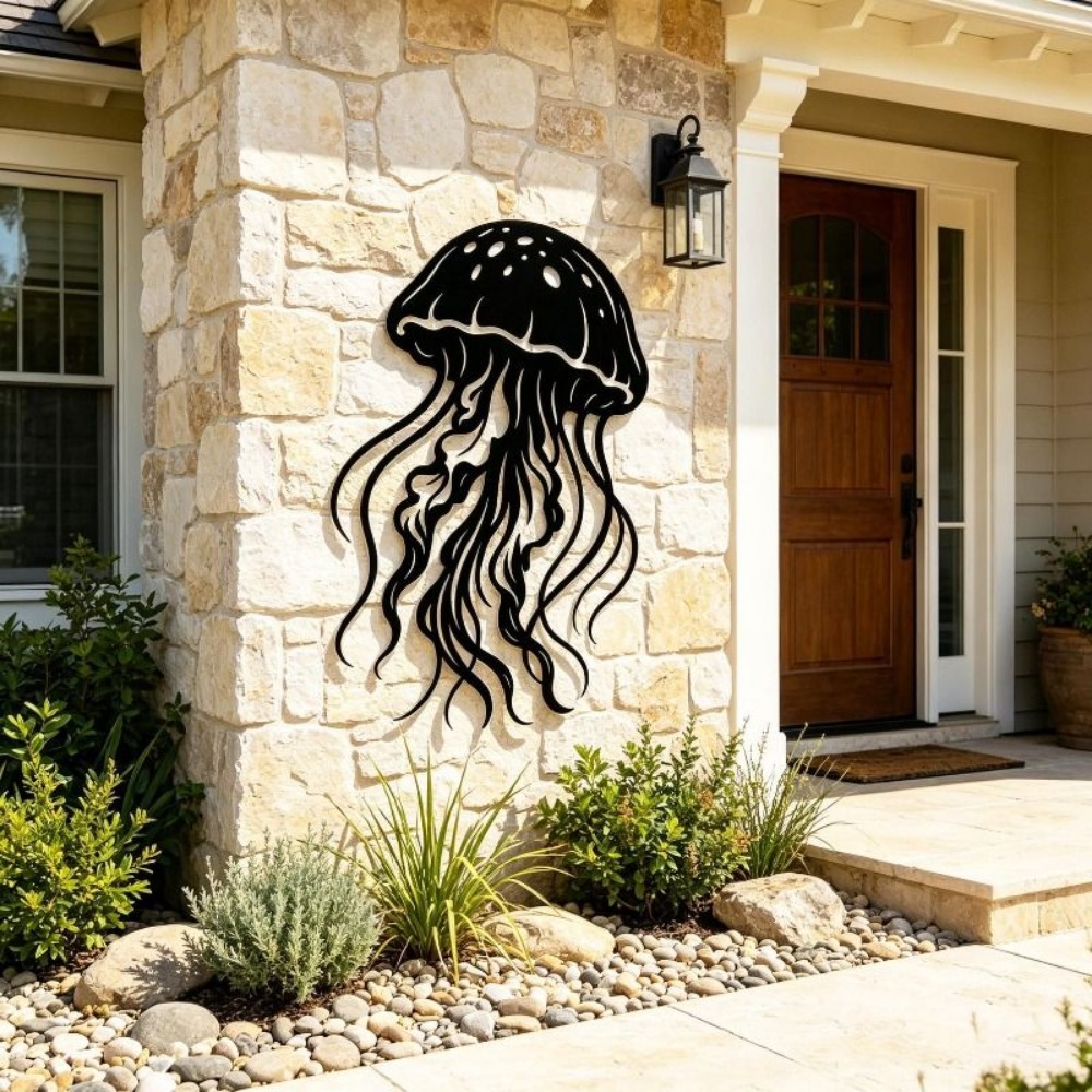 CIFBUY Metal Wall Art Jellyfis - Art Craft Jellyfish ulasan dan harga