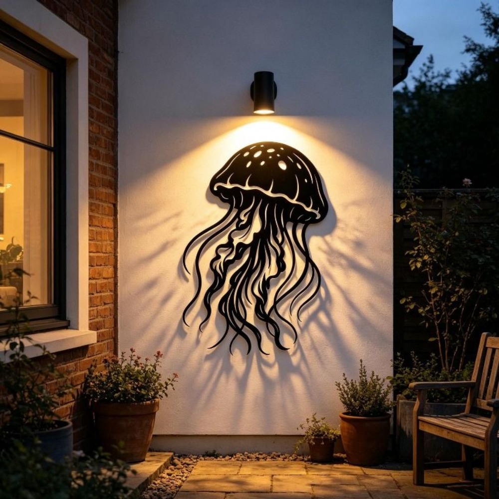 CIFBUY Metal Wall Art Jellyfis - Art Craft Jellyfish ulasan dan harga