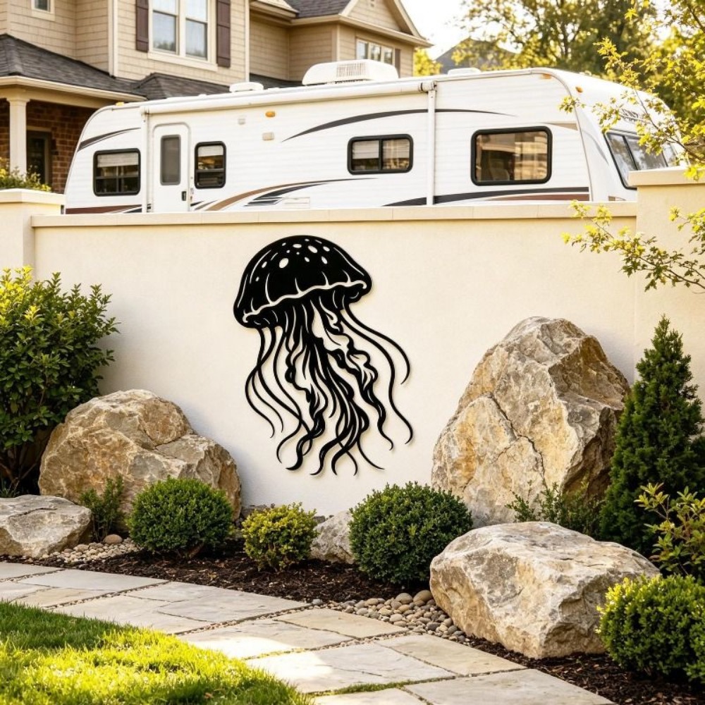 CIFBUY Metal Wall Art Jellyfis - Art Craft Jellyfish ulasan dan harga