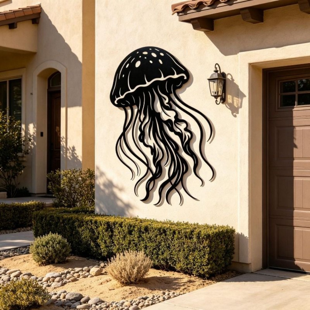 CIFBUY Metal Wall Art Jellyfis - Art Craft Jellyfish ulasan dan harga