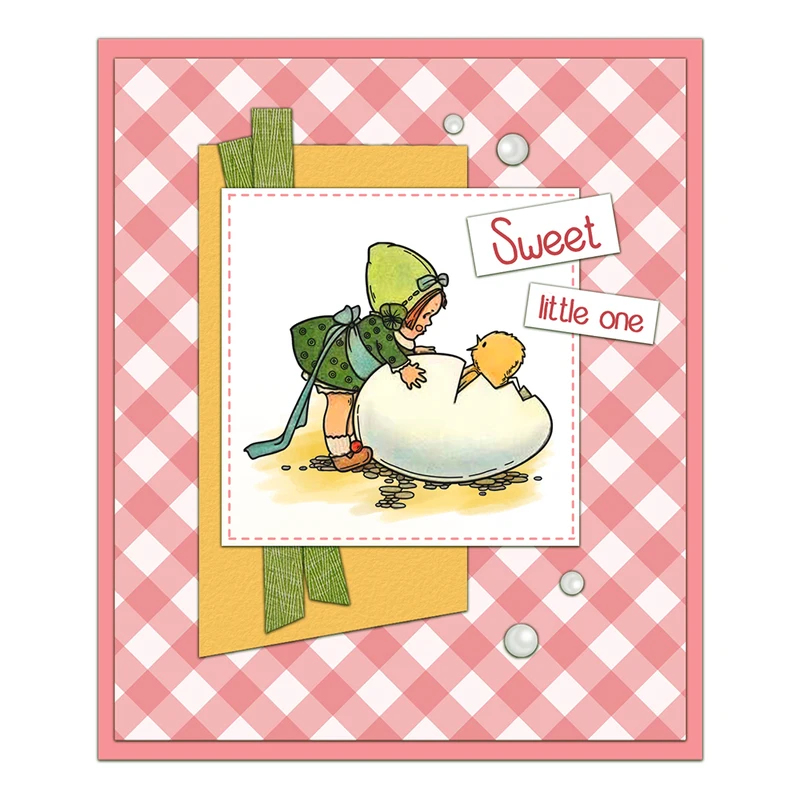 Cute Baby Kids and Egg Chicks  - Rubber Stamp Blank ulasan dan harga