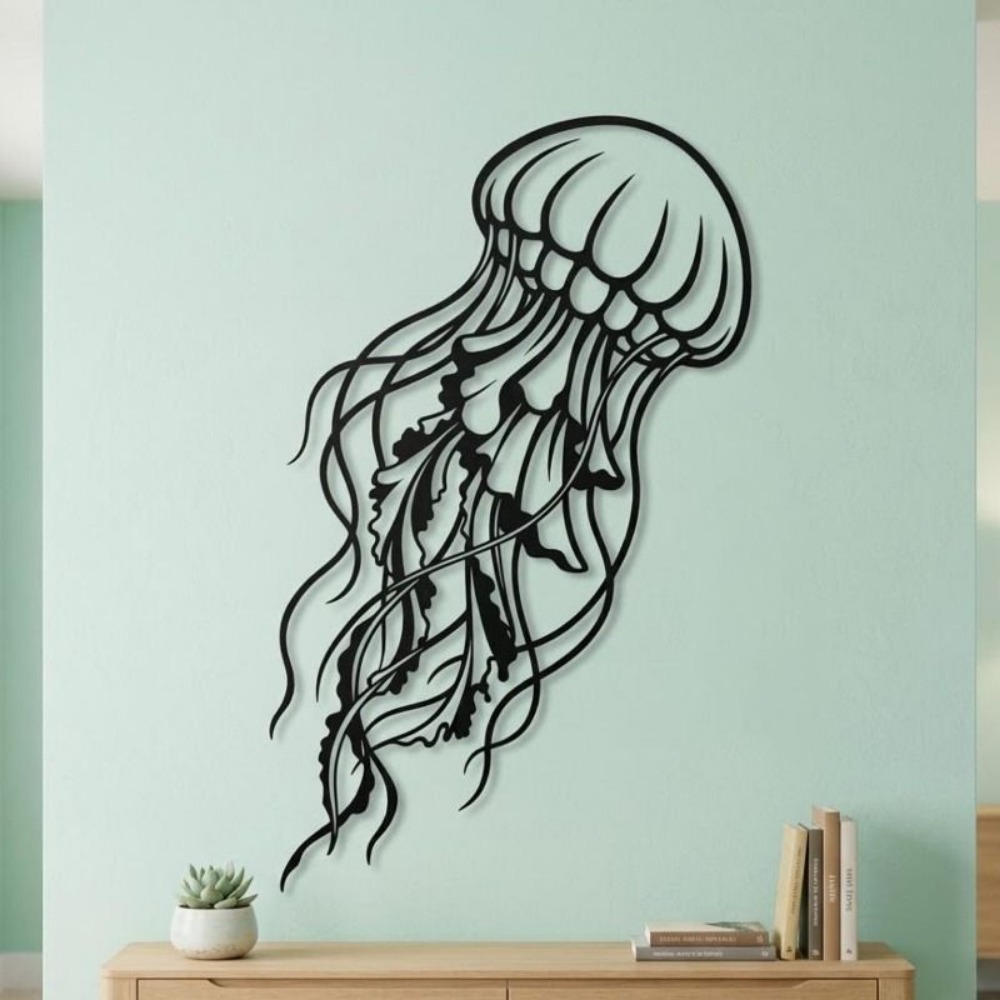 CIFBUY Metal Wall Art Jellyfis - Art Craft Jellyfish ulasan dan harga