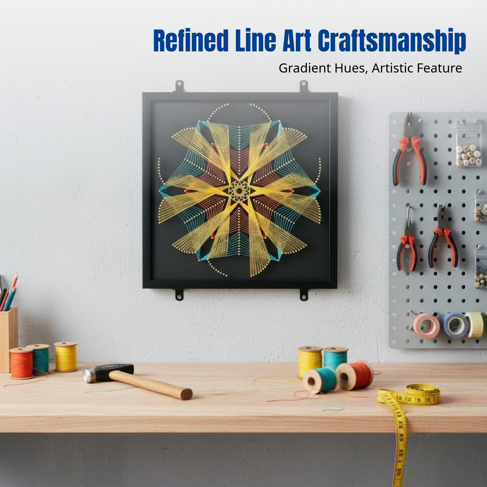 Geometric Pattern Nail String  - Art Craft Room ulasan dan harga